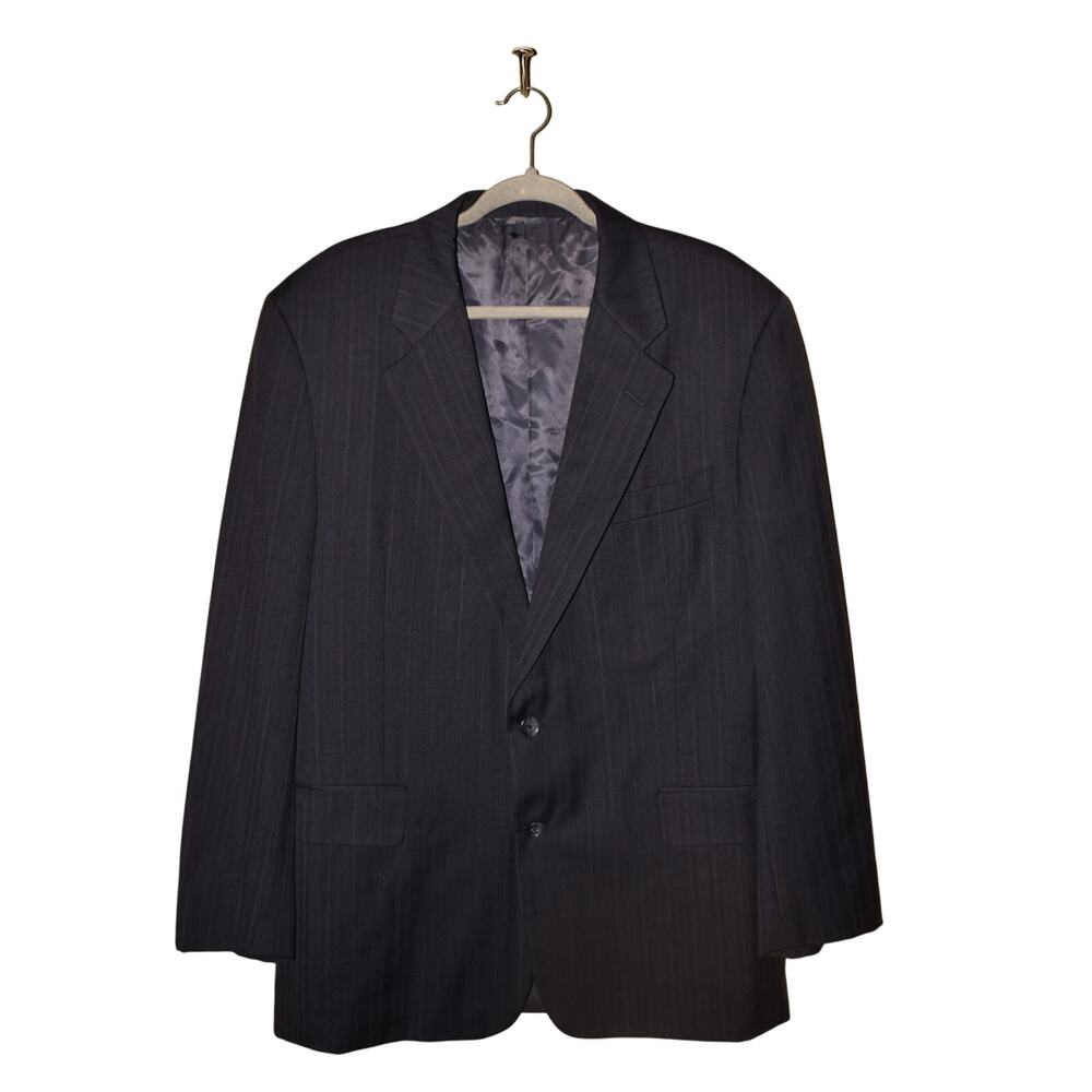 HICKEY FREEMAN $395 Navy Striped Wool‎ Two-Button Sport Coat Men's 43R